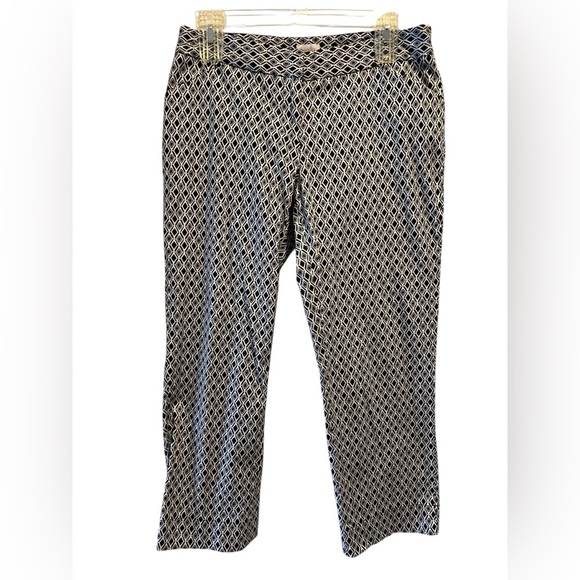 Laundry by Shelli Segal geometric patterned Blue Ankle Pants - Picture 1 of 6